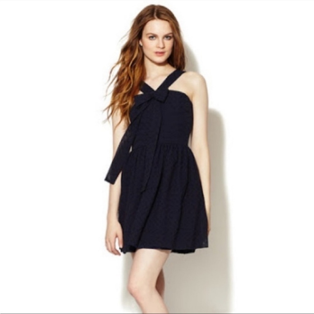 Maje Libby White Eyelet Bow Detail Dress NWT Size 36